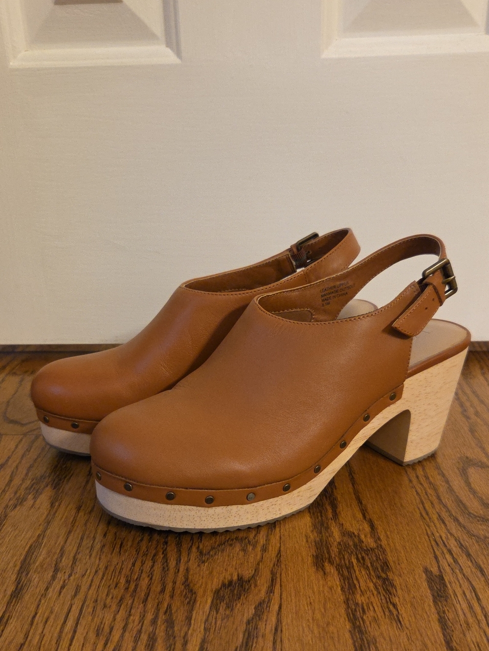 LOFT New Tan Leather Slingback Clog Heels 8.5